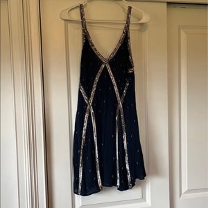 Free People Navy dress with sequins size XS